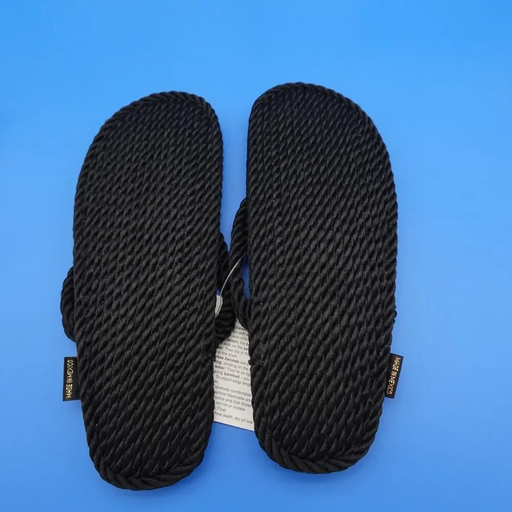 Gurkee’s Tobago Thong Rope Sandals Men’s Size 7.5-8 Black New With Box